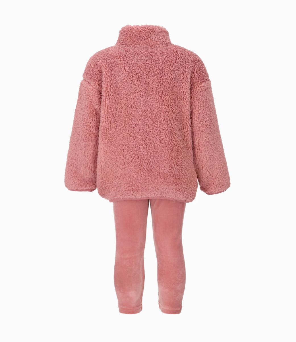 Conjunto bebé niña de polar y calzas 3 meses / Coral