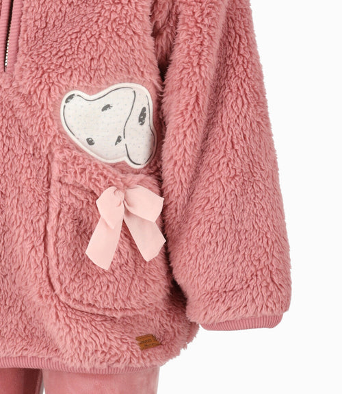 Conjunto bebé niña de polar y calzas 3 meses / Coral