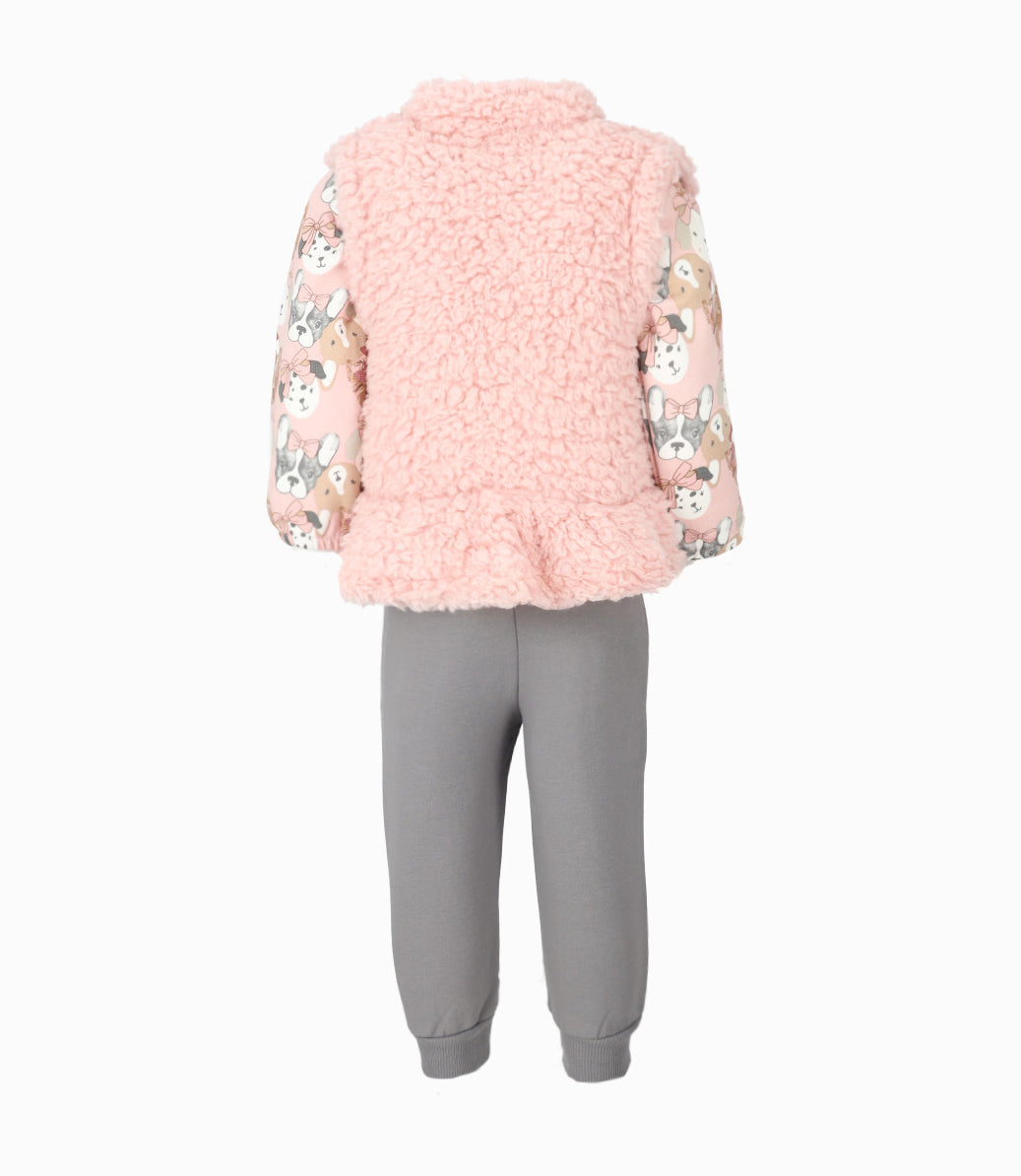 Conjunto bebé niña de 3 piezas 3 meses / Rosado