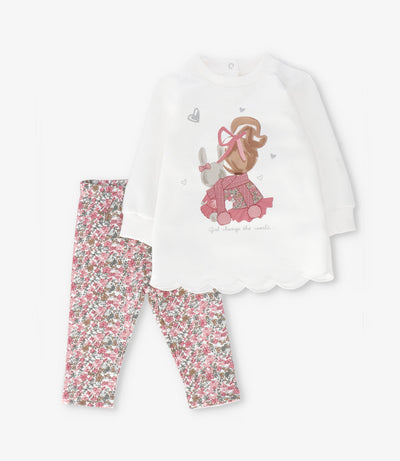 Conjunto bebé con flores