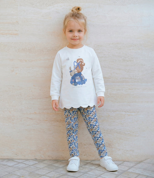 Conjunto bebé con flores 3 meses / Azul Marino