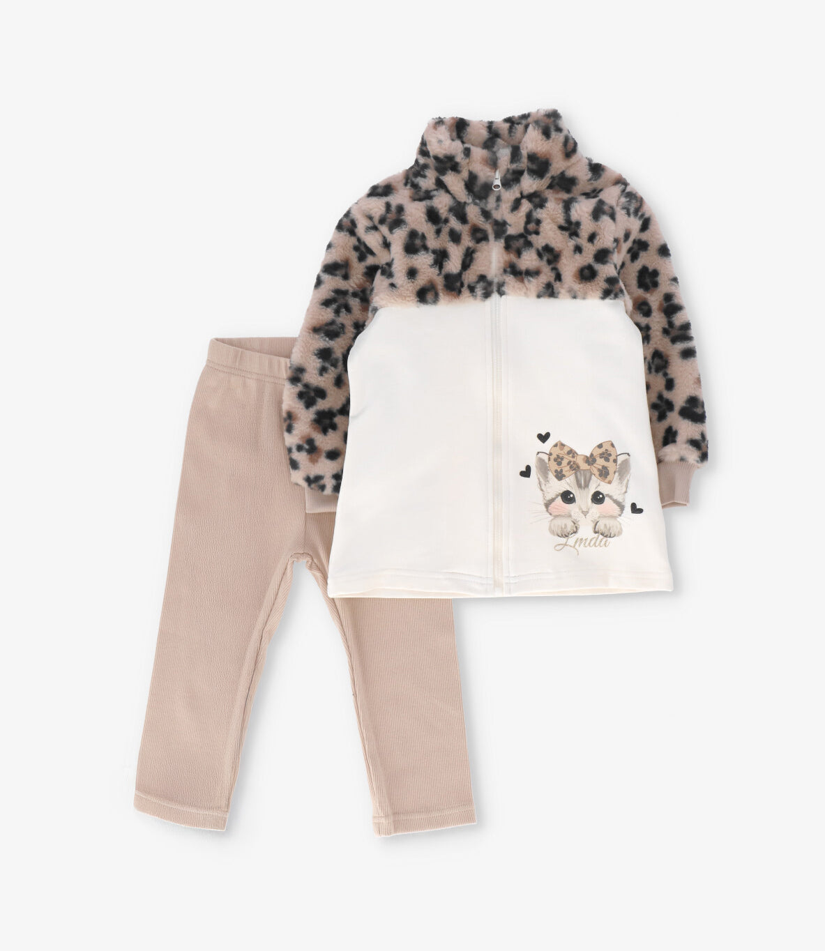 Conjunto bebé animal print 3 meses / Beige