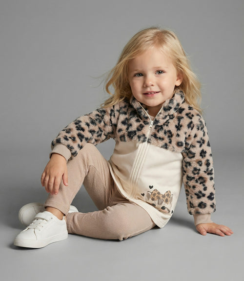 Conjunto bebé animal print 3 meses / Beige