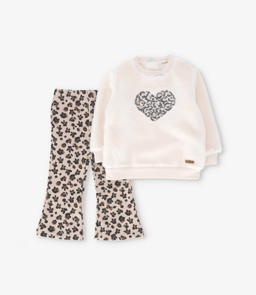 Conjunto bebé animal print 3 meses / Crudo