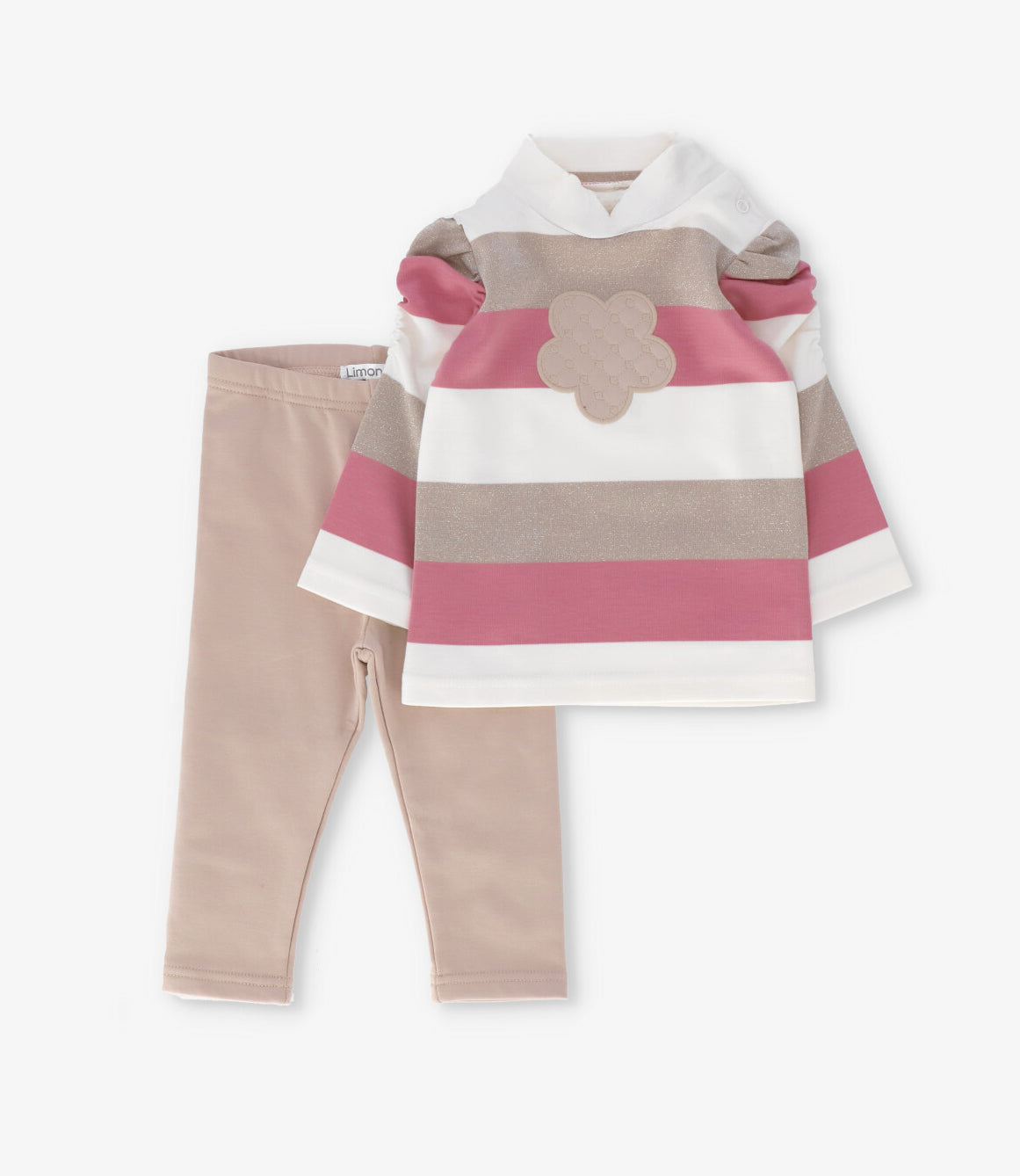 Conjunto bebé con rayas 3 meses / Coral