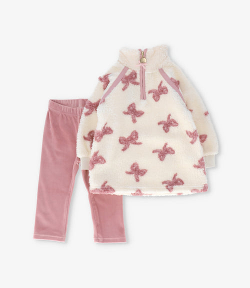 Conjunto bebé con lazos 3 meses / Palo Rosa