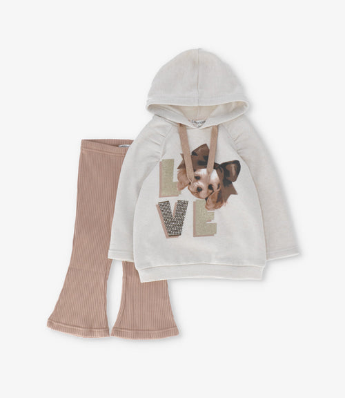 Conjunto bebé con perro 3 meses / Beige