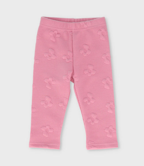 Calza bebé floreada 3 meses / Coral