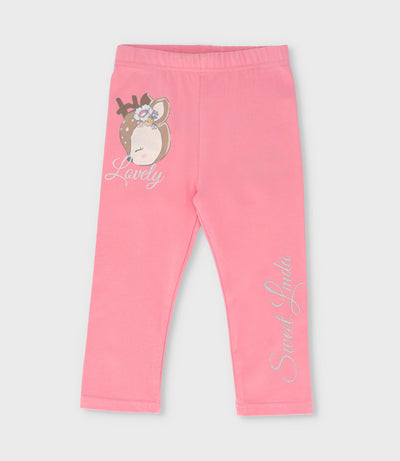 Calza bebé con ciervo 3 meses / Coral