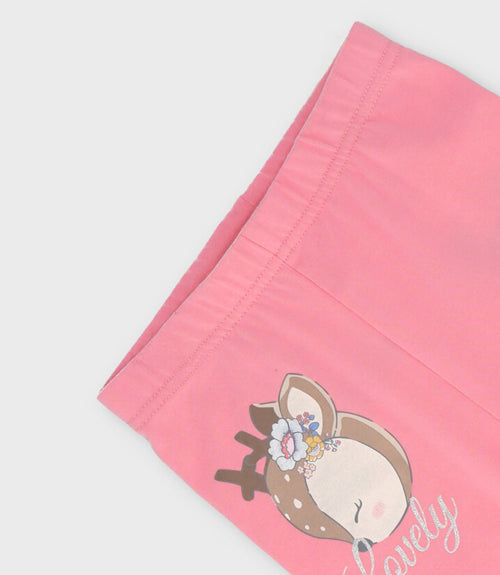 Calza bebé con ciervo 3 meses / Coral