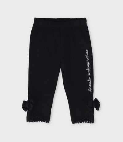 Calza bebé con lazos 3 meses / Negro