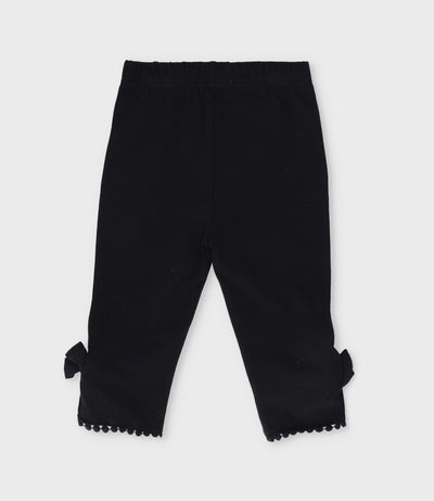 Calza bebé con lazos 3 meses / Negro