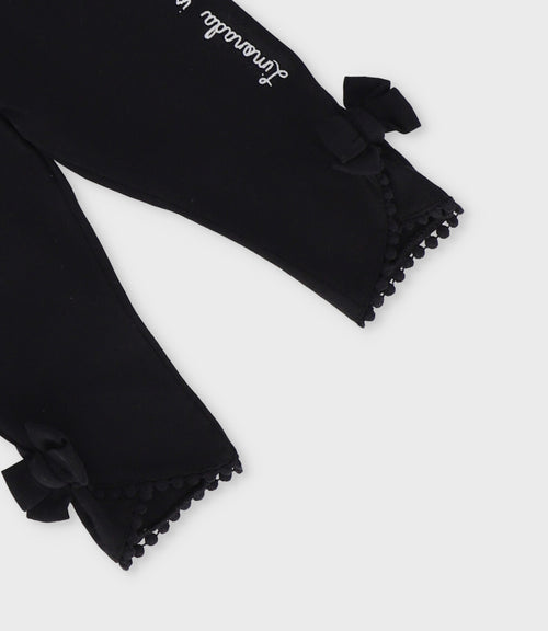 Calza bebé con lazos 3 meses / Negro