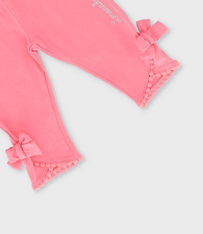 Calza bebé con lazos 3 meses / Coral