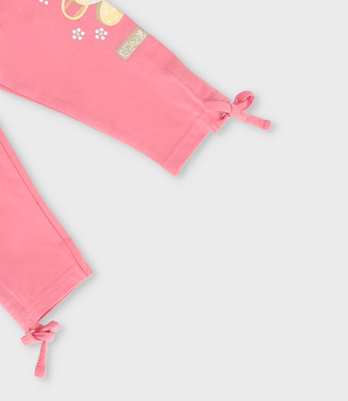 Calza bebé con estampado 3 meses / Coral