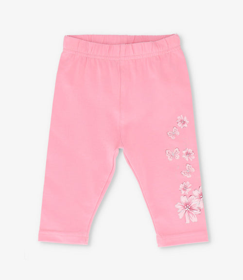 Calza bebé con flores 3 meses / Rosado