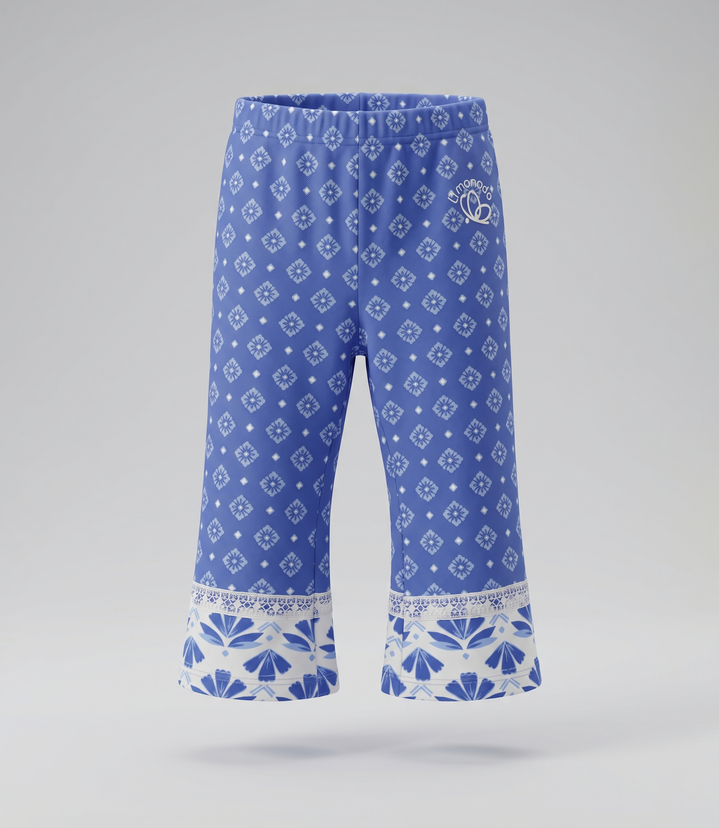 Calza bebé flare con diseño de flores 3 meses / Azul