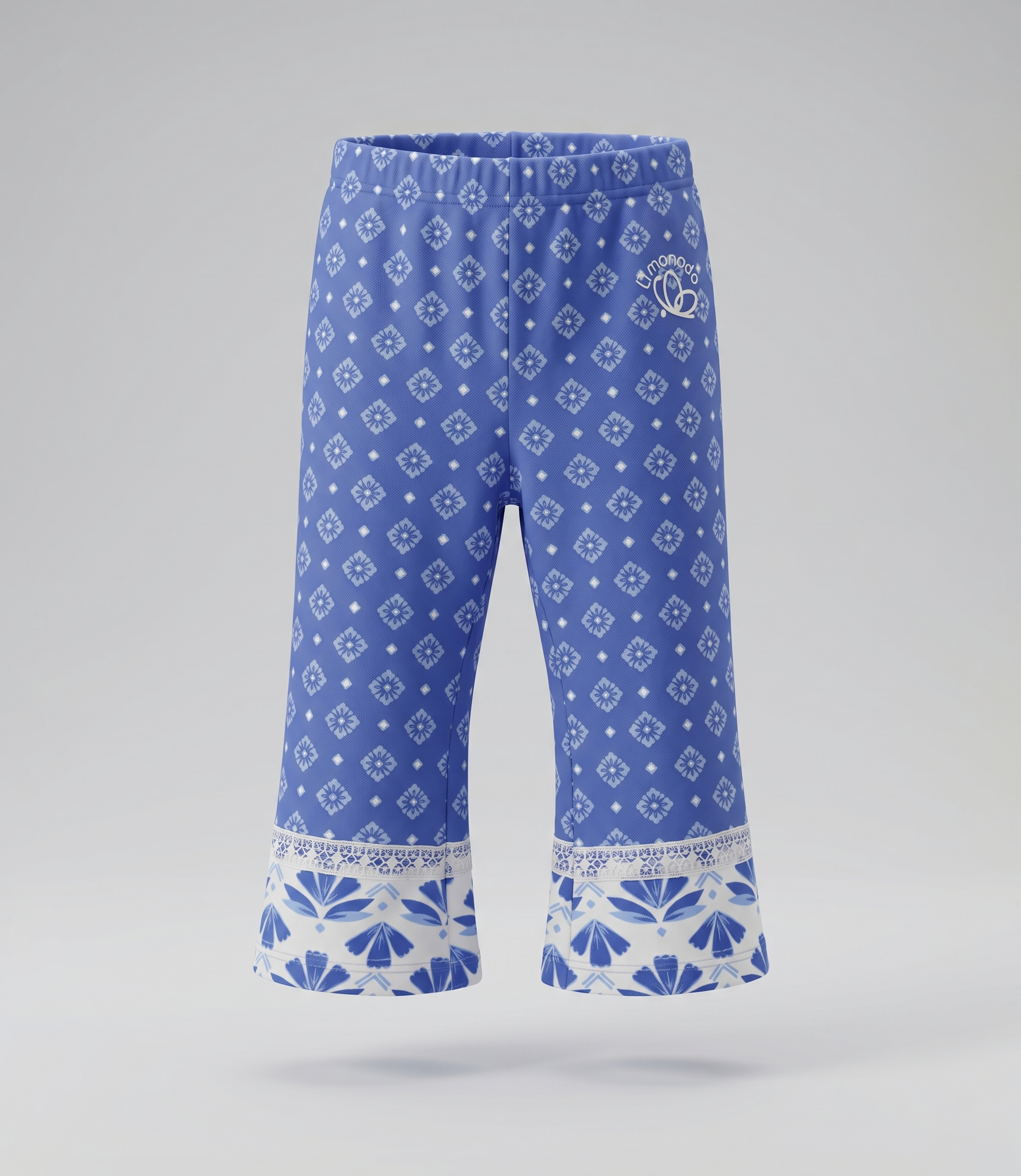 Calza bebé flare con diseño de flores 3 meses / Azul