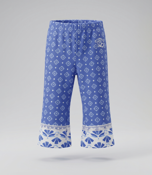 Calza bebé flare con diseño de flores 3 meses / Azul