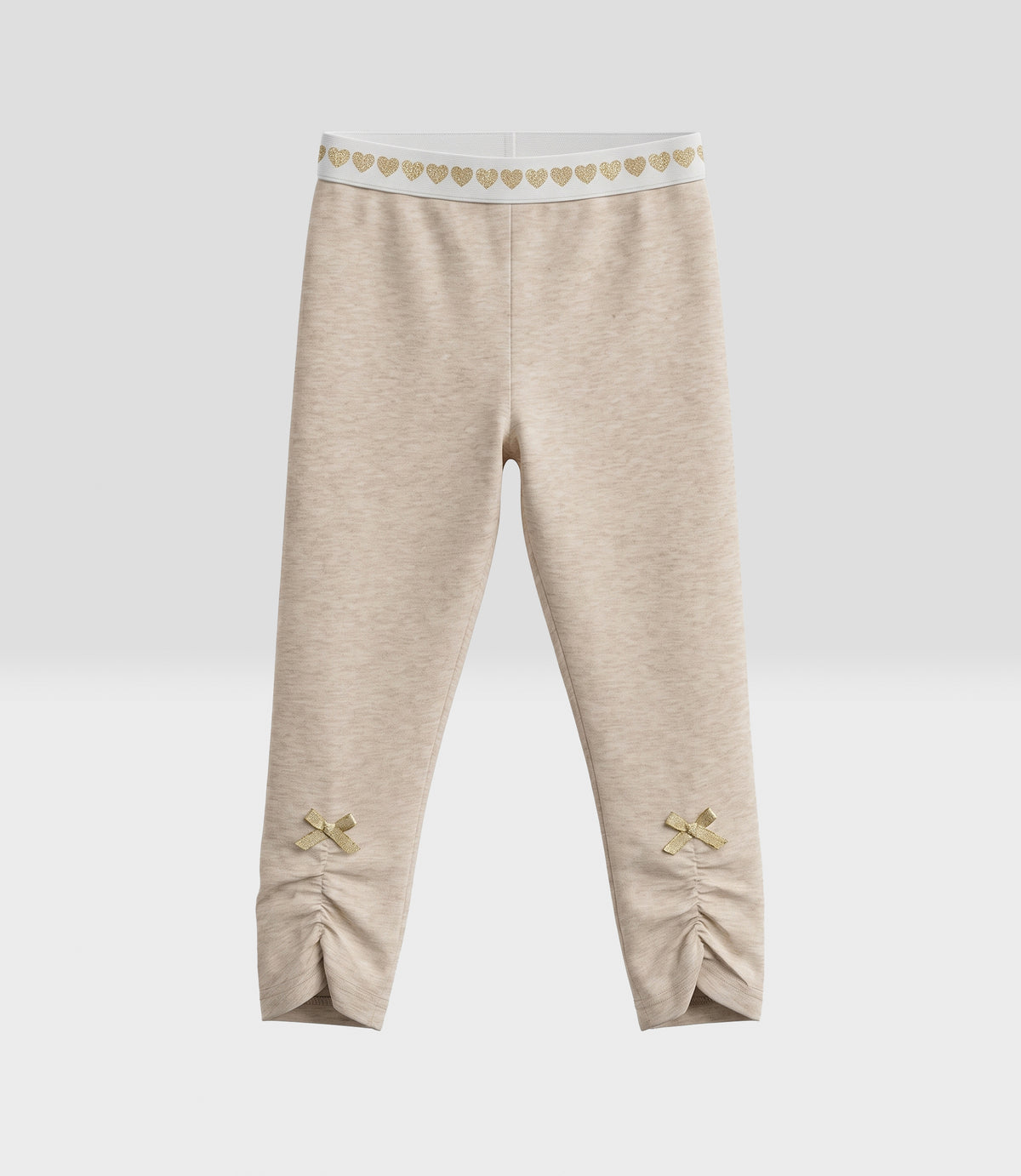 Calza bebé corazones dorados 3 meses / Beige