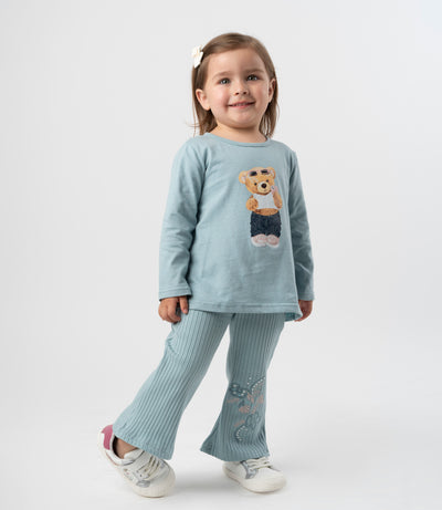 Calza bebé acampanada con flores