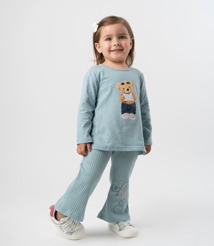 Calza bebé acampanada con flores