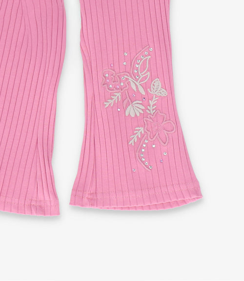 Calza bebé acampanada con flores