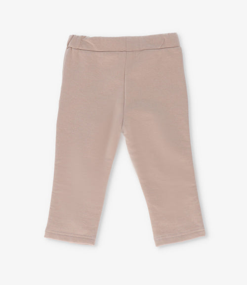 Calza bebé con flores y botones 3 meses / Beige