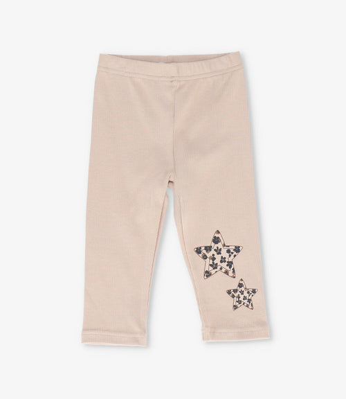Calza bebé con estrella animal print 3 meses / Beige