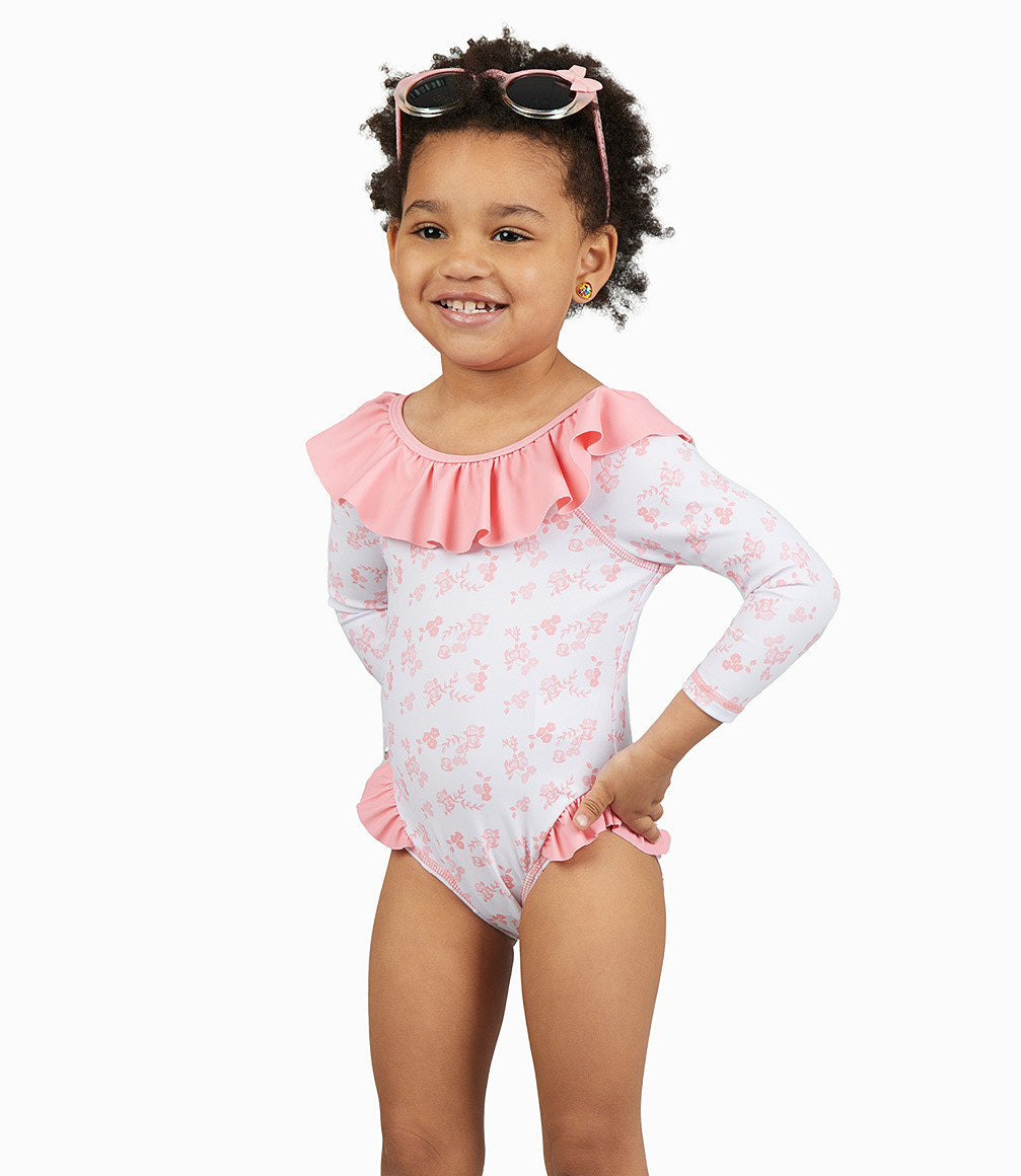 Traje De Baño Bebé Floreado