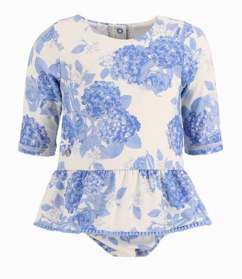 Traje De Baño Bebé Floreado 3 meses / Celeste