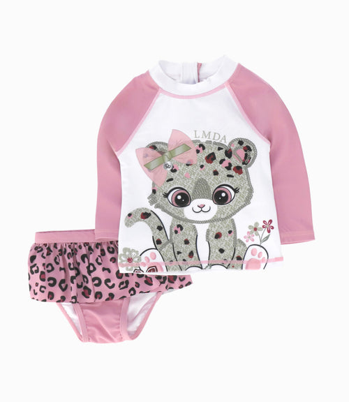 Traje de baño bebé animal print 3 meses / Palo Rosa