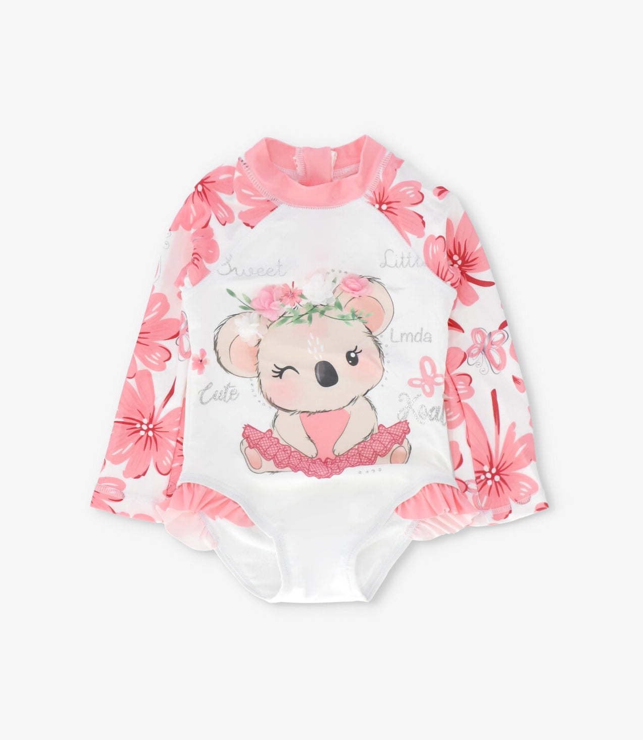 Traje de baño bebé floreado con koala