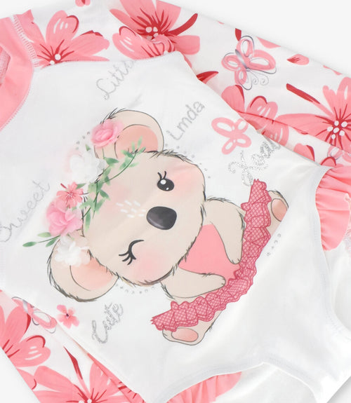Traje de baño bebé floreado con koala
