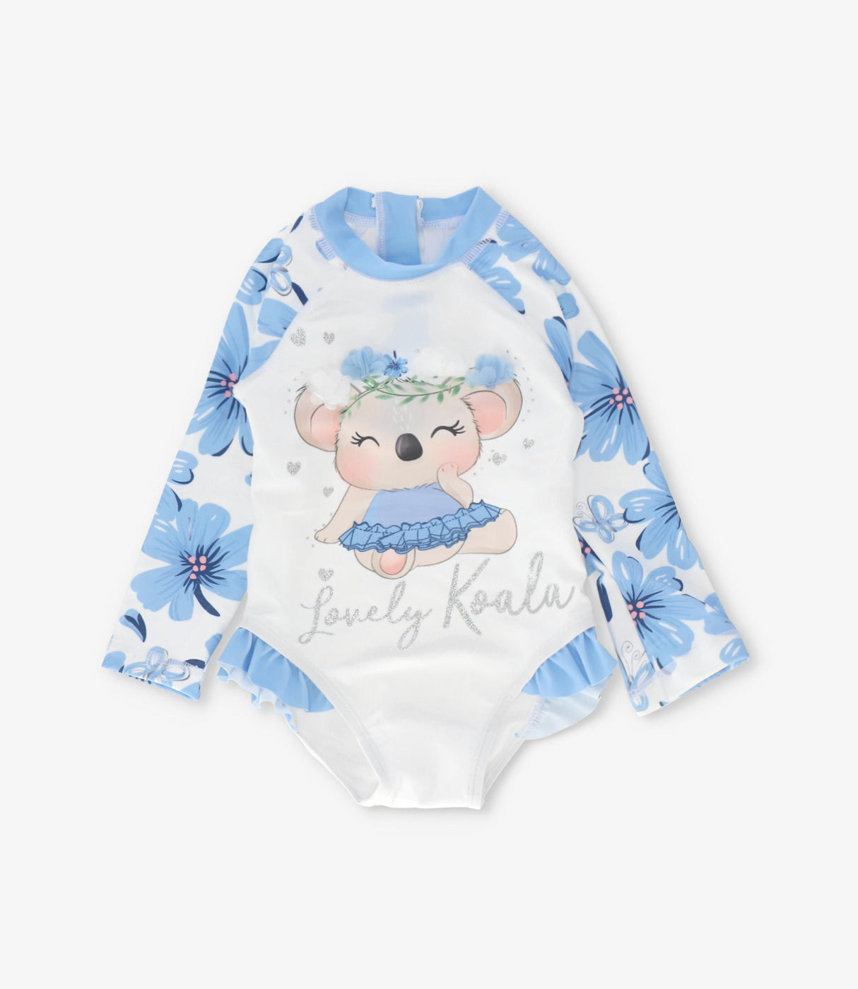Traje de baño bebé floreado con koala