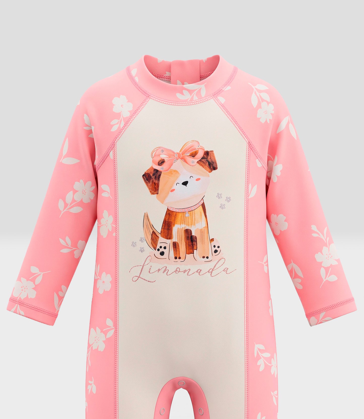 Traje de baño bebé con perrito 3 meses / Coral
