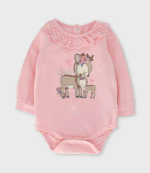 Body recién nacida con estampado de ciervo 0 meses / Rosado