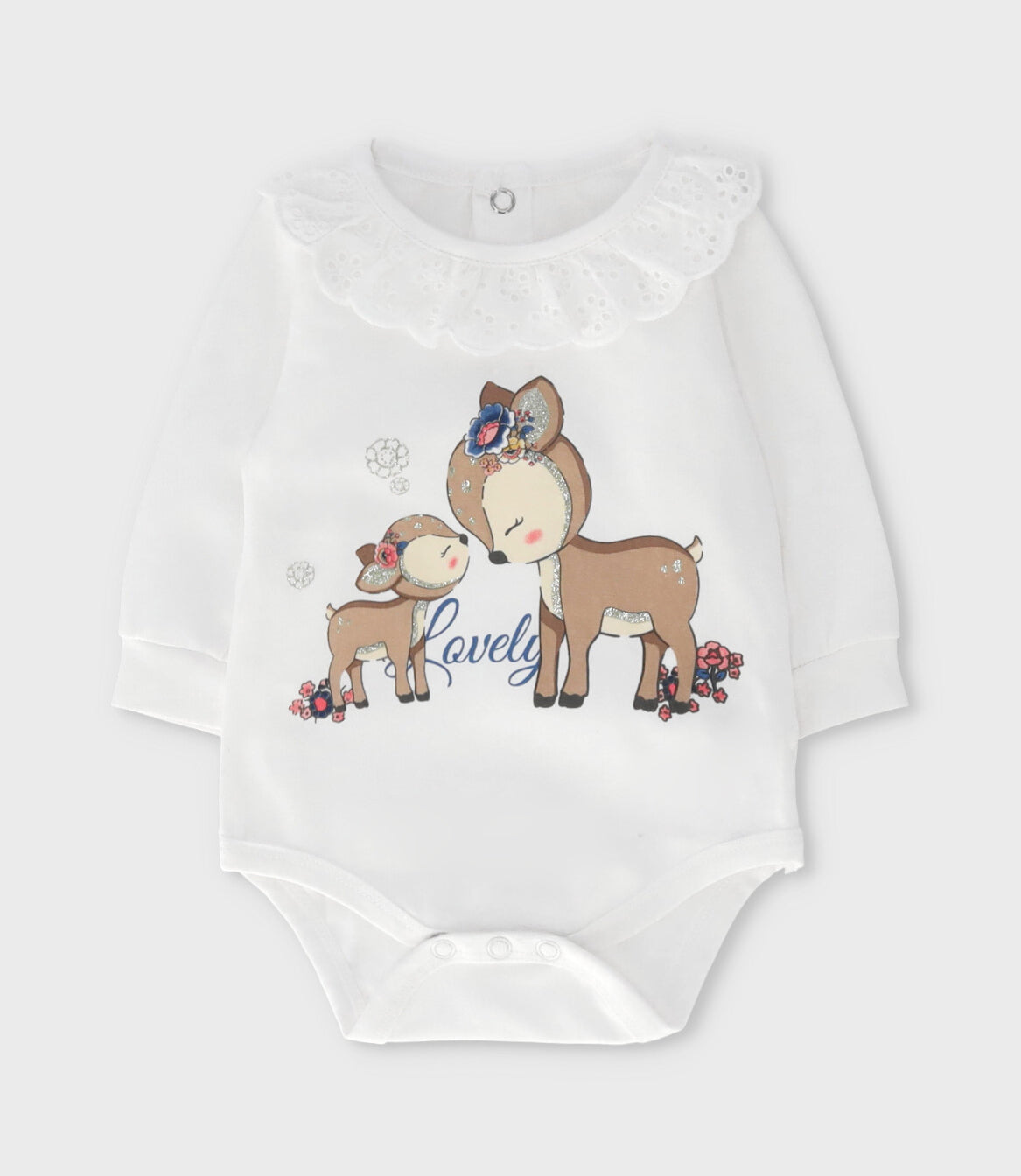 Body recién nacida con estampado de ciervo 0 meses / Blanco