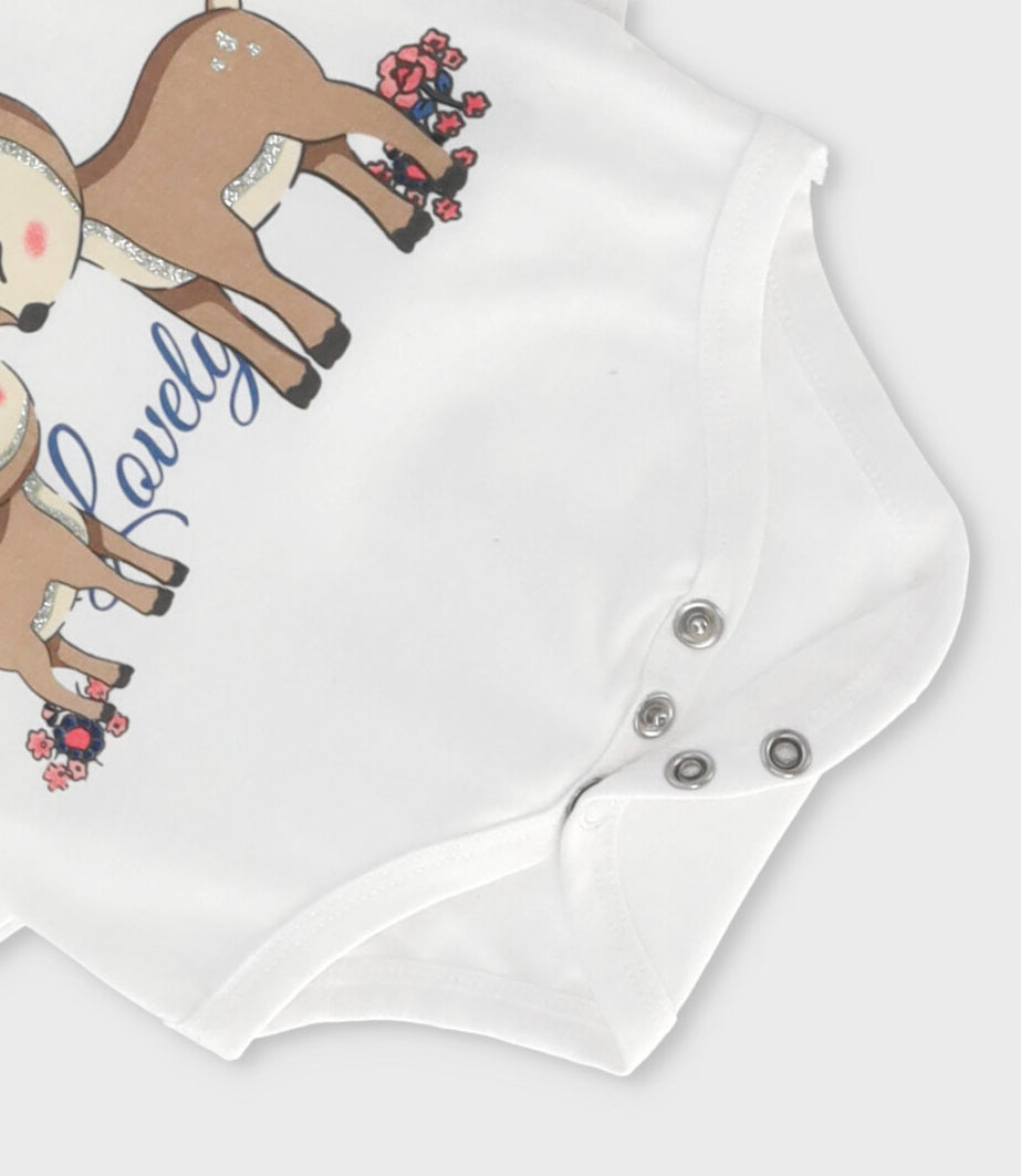 Body recién nacida con estampado de ciervo 0 meses / Blanco