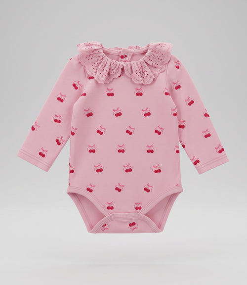 Body recién nacida con cherry 0 meses / Rosado