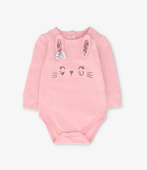 Body recién nacida con conejo 0 meses / Rosado