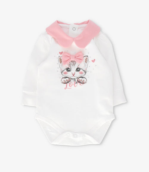 Body recien nacida con gatito 0 meses / Rosado