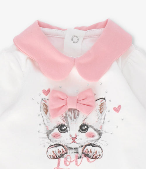 Body recien nacida con gatito 0 meses / Rosado