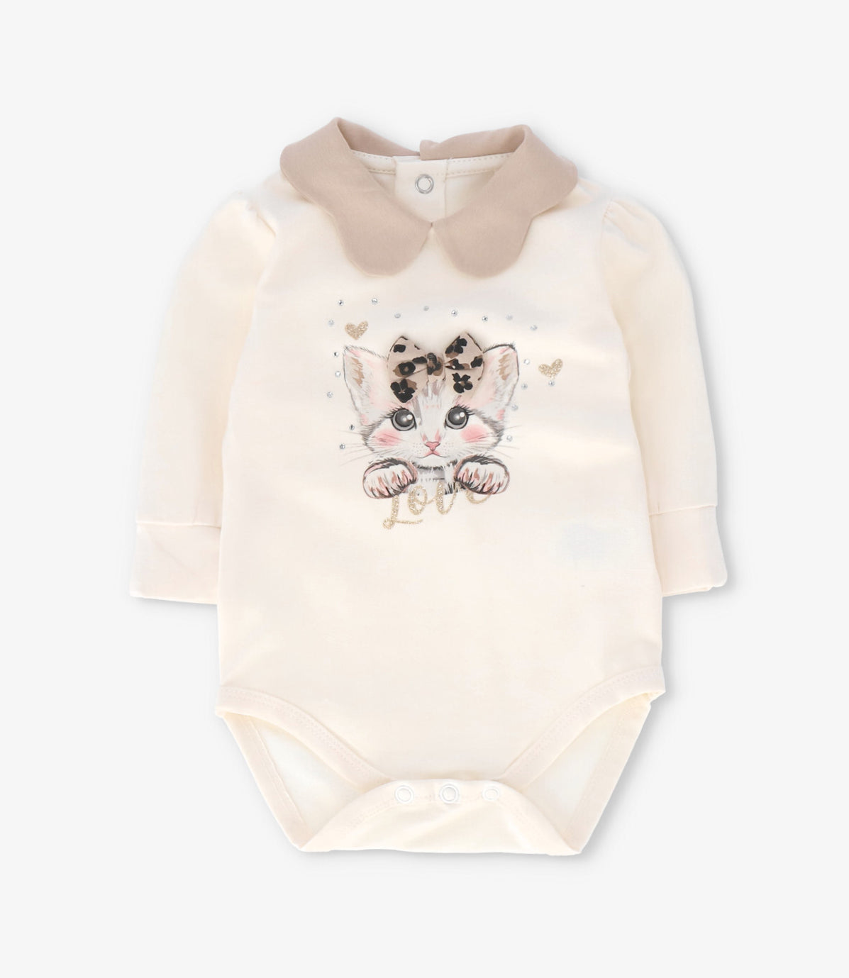 Body recien nacida con gatito 0 meses / Beige