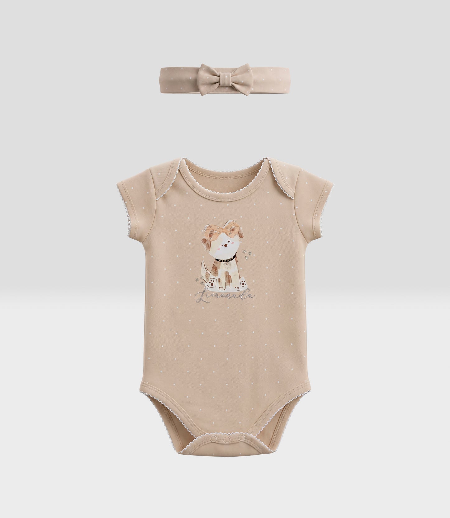 Body recién nacida con perrito 0 meses / Beige