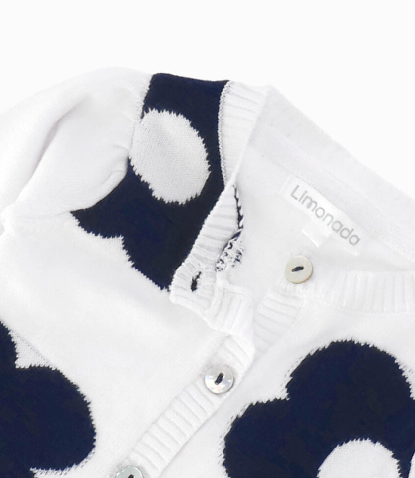 Chaleco Recién Nacida Con Flores 0 meses / Azul Marino