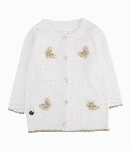 Chaleco Recién Nacida Con Mariposas 0 meses / Blanco