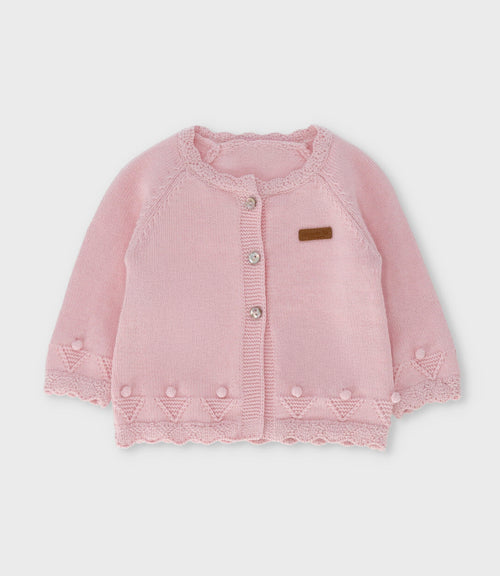 Chaleco recién nacida con bordado 0 meses / Rosado