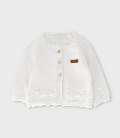 Chaleco recién nacida con bordado 0 meses / Blanco