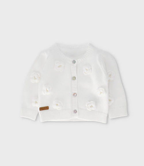 Chaleco recién nacida con flores 0 meses / Blanco